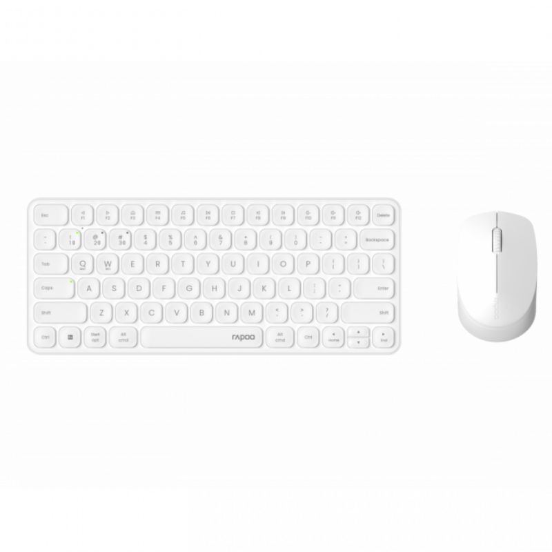 Rapoo 9010M Combo Ultra Slim Multimodo (Bluetooth 5.0 y 2.4 Ghz) 2400 DPI/ Blanco