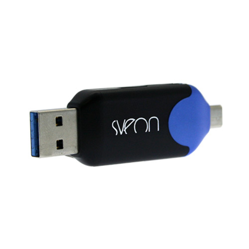 Sveon Mini Lector de Tarjetas 3.0 Micro USB y Adaptador para USB